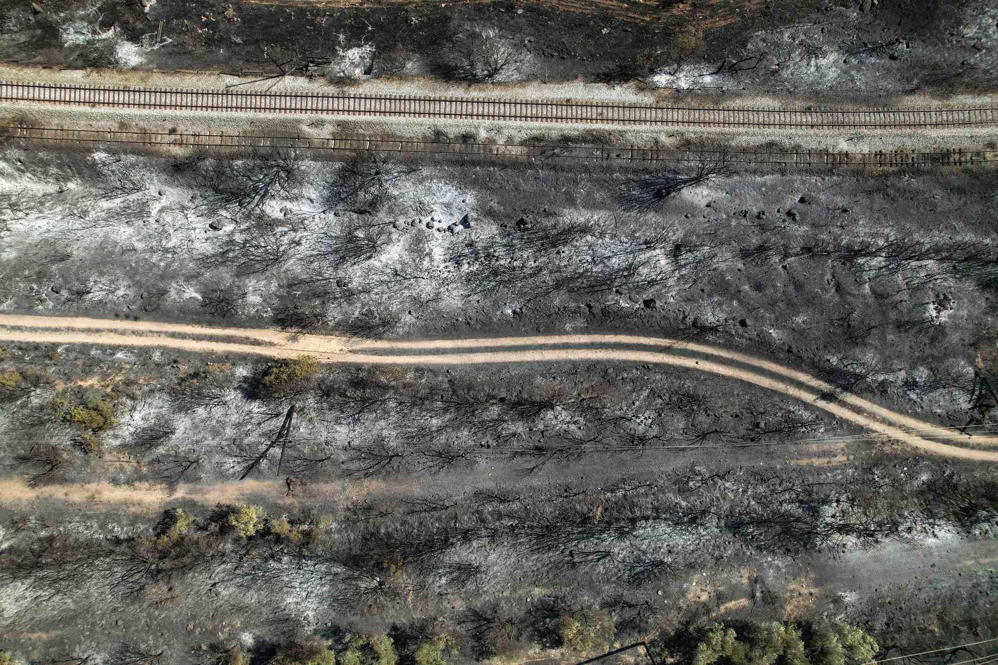 Un feu de foret a volos, en grece