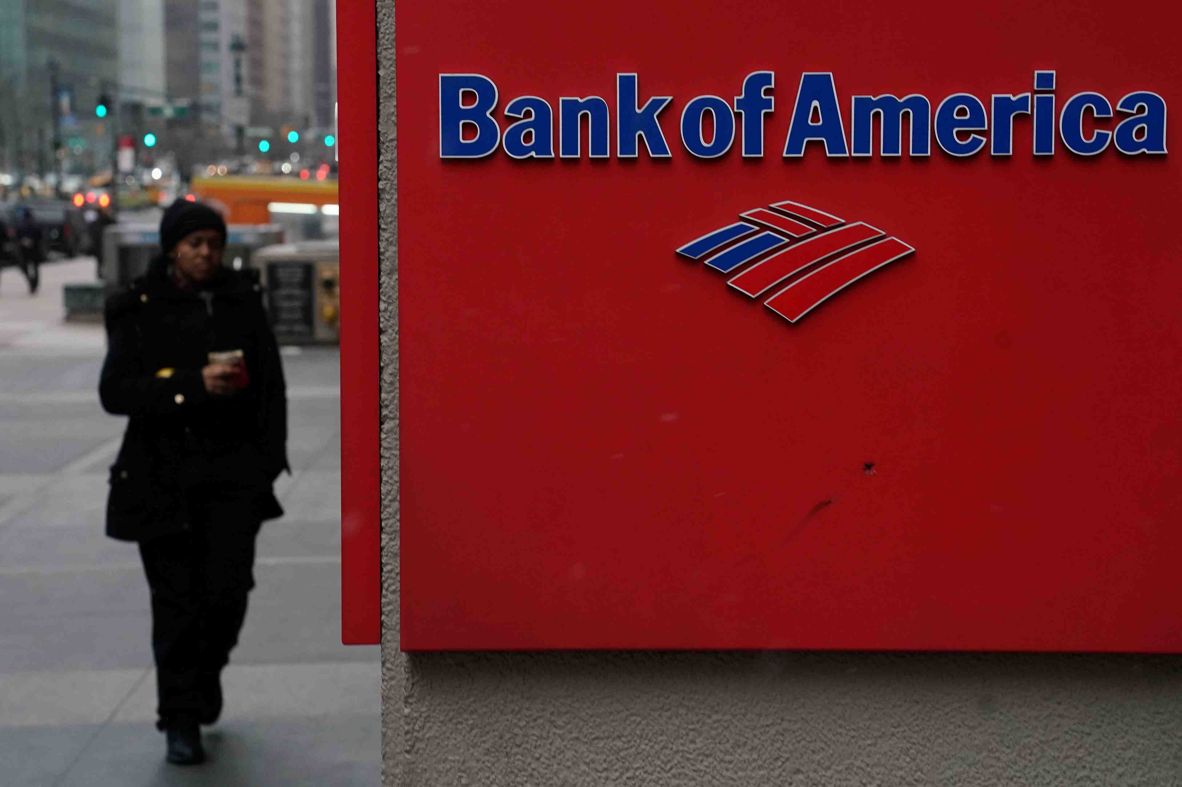 A bank of america logo is pictured in the manhattan borough of new york city