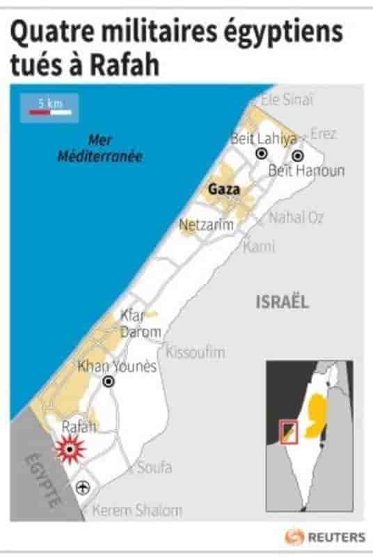 Quatre militaires egyptiens tues a rafah