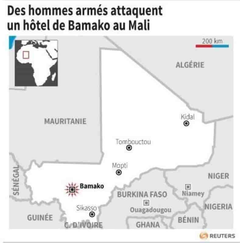 Des hommes armes attaquent un hotel de bamako au mali