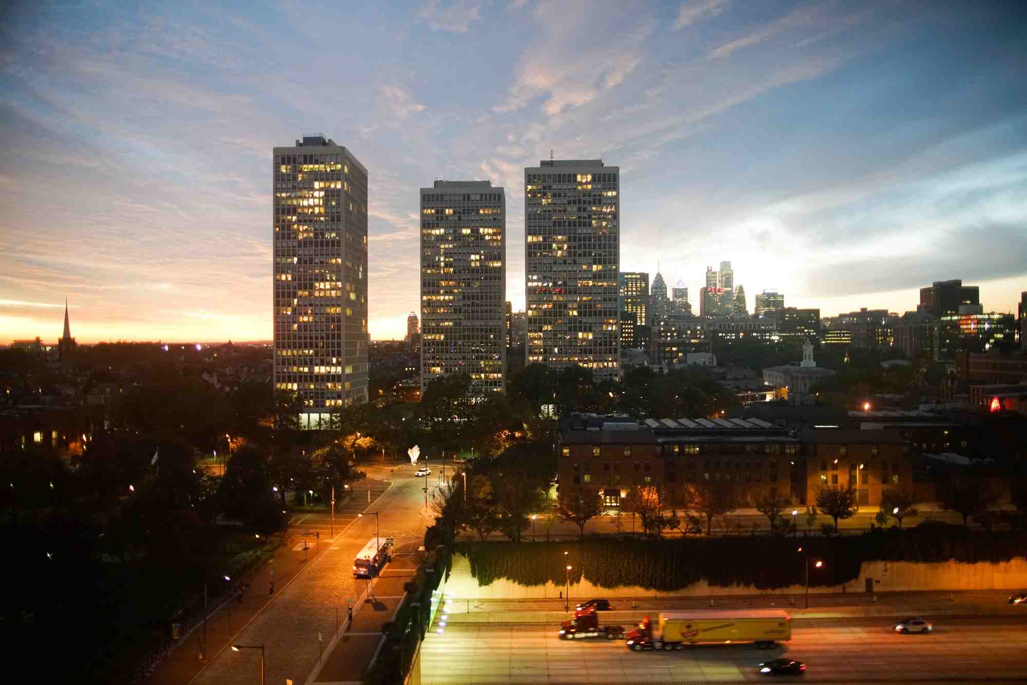Le centre-ville de philadelphie, aux etats-unis