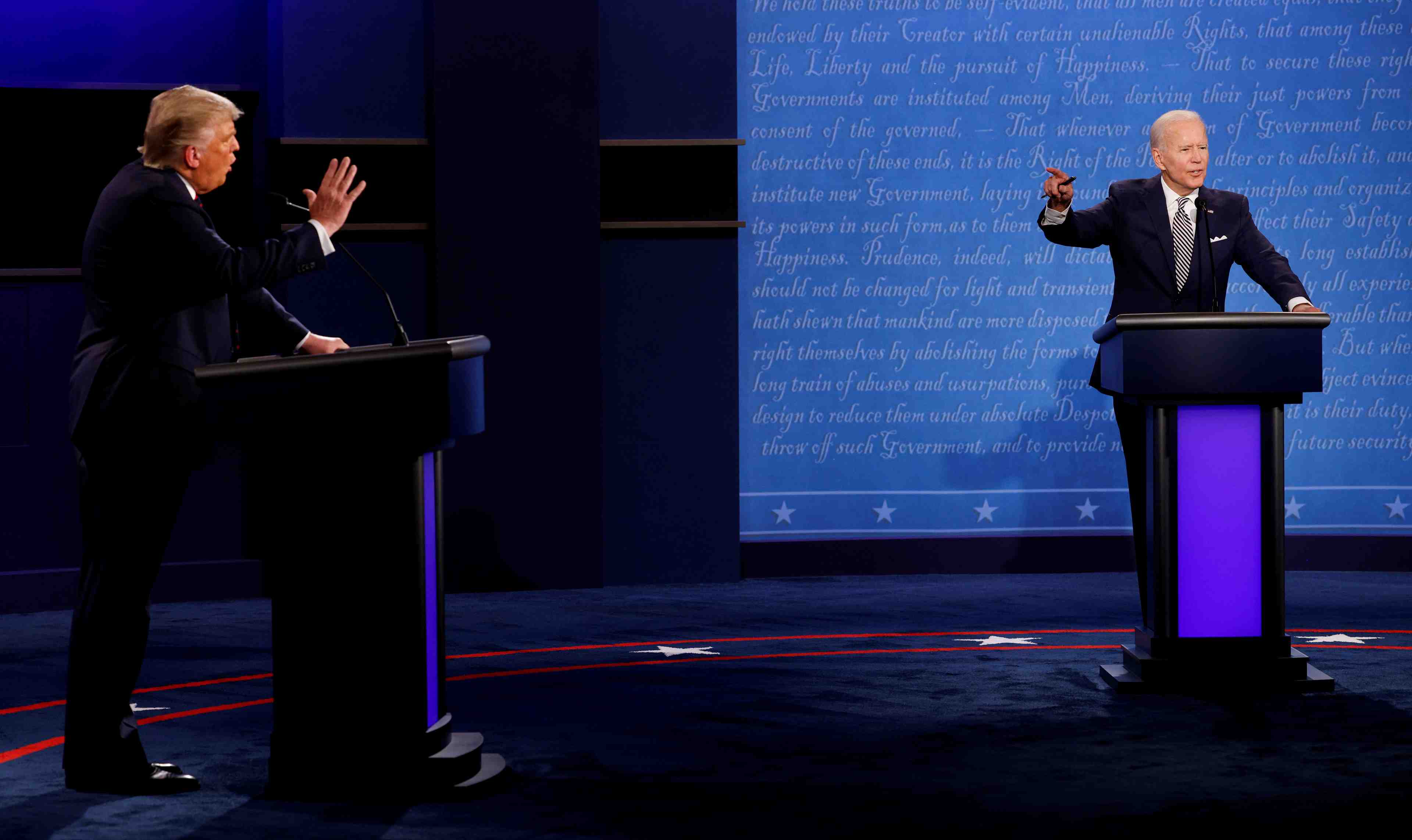Usa 2020: les micros de trump et biden seront coupes pour une partie du debat