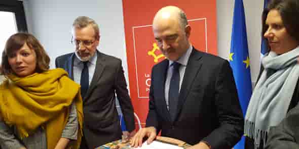 Pierre Moscovici, commissaire européen, en visite à Montpellier le 27 février 2018