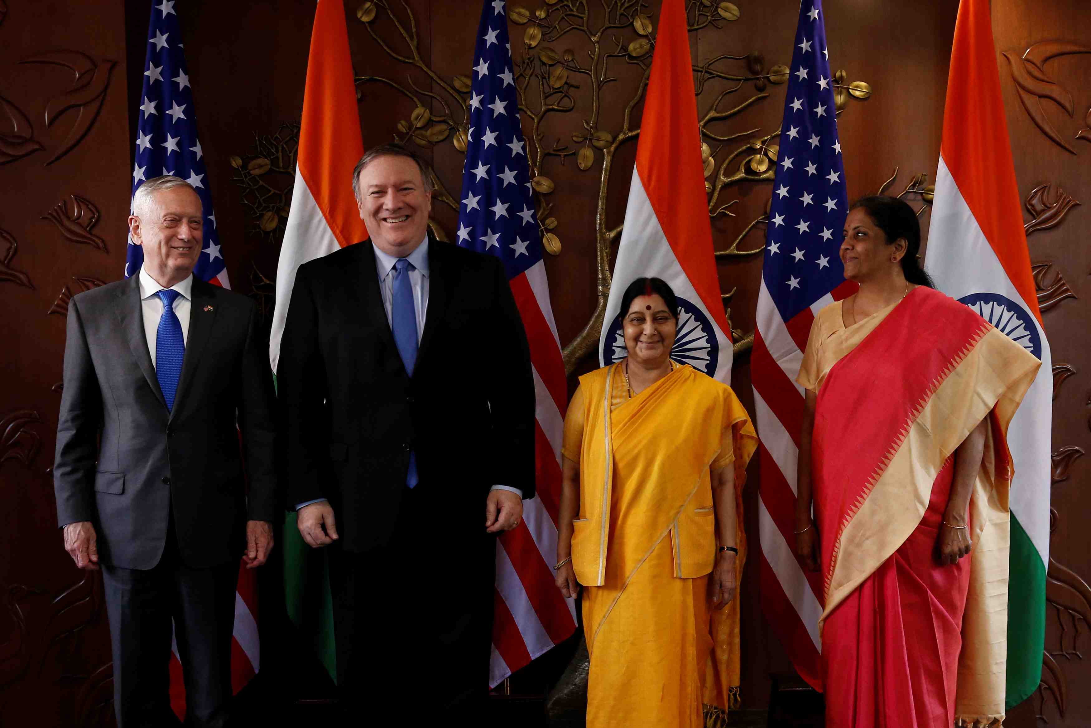 James mattis et mike pompeo en visite en inde