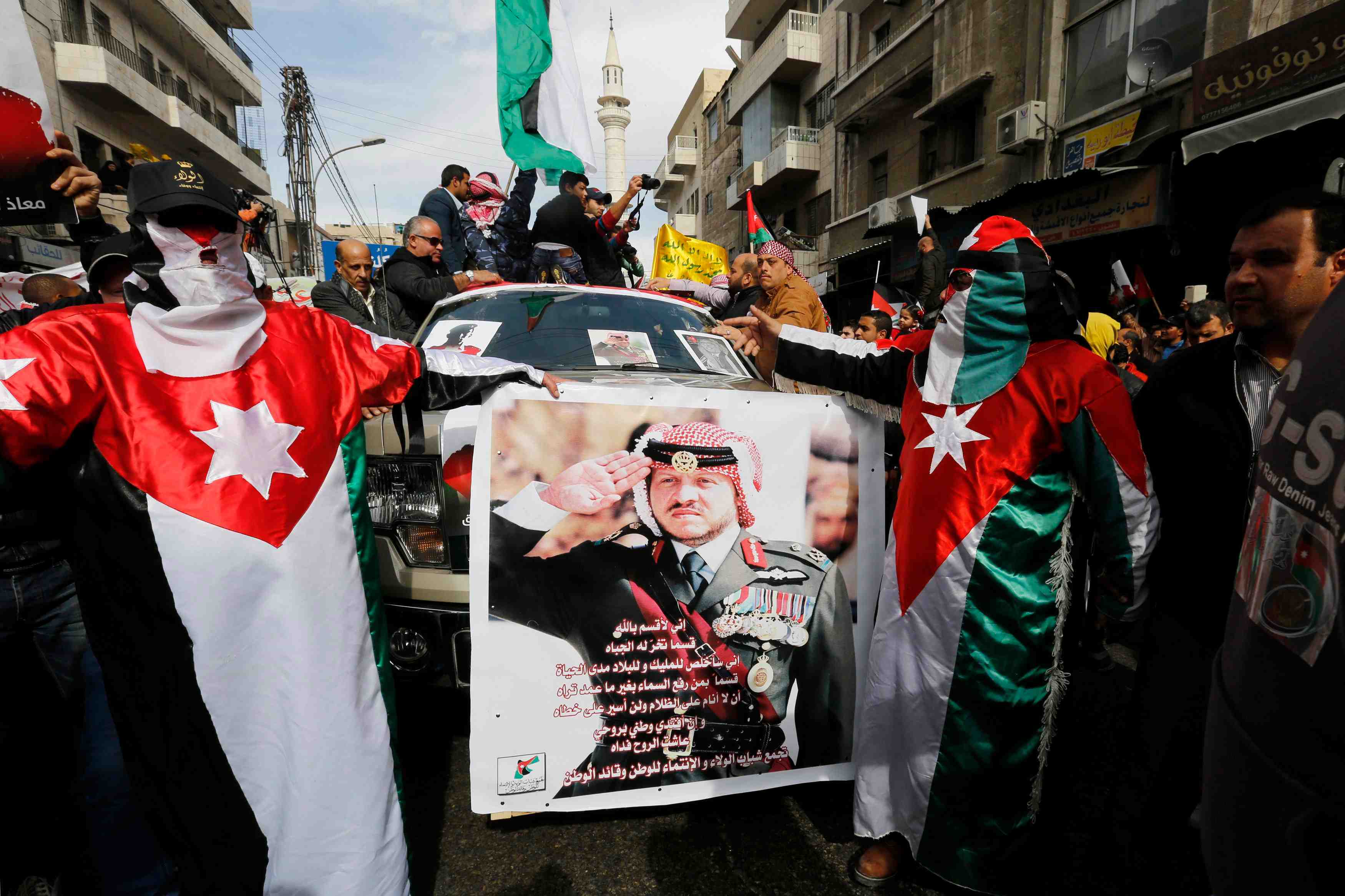 Manifestation en jordanie pour soutenir lees raids contre l'etat islamique