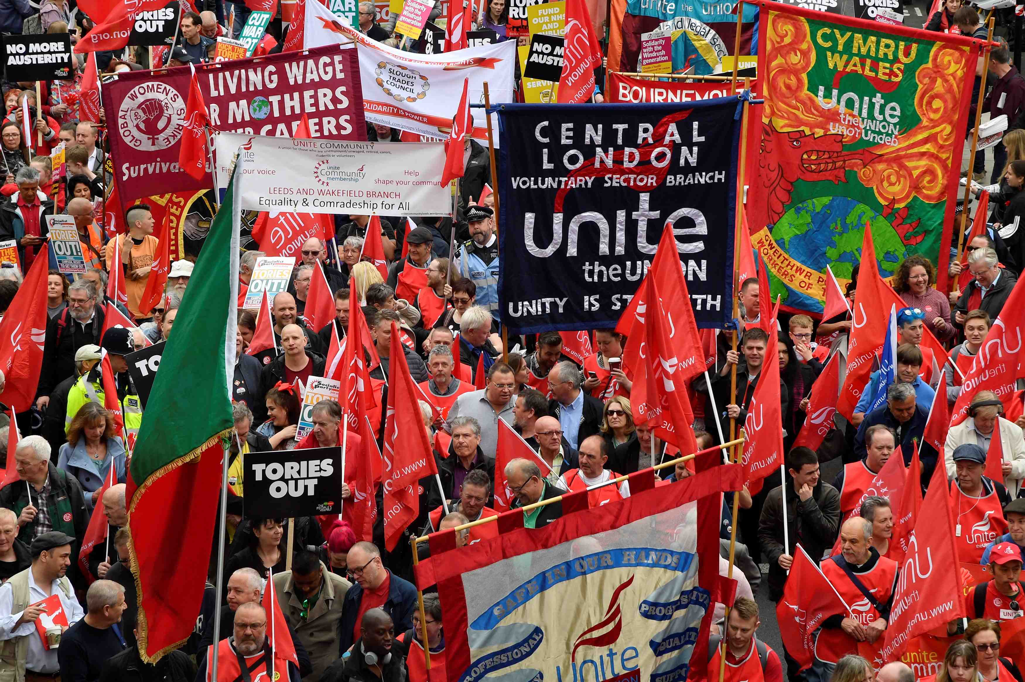 Manifestation a londres contre la stagnation des salaires
