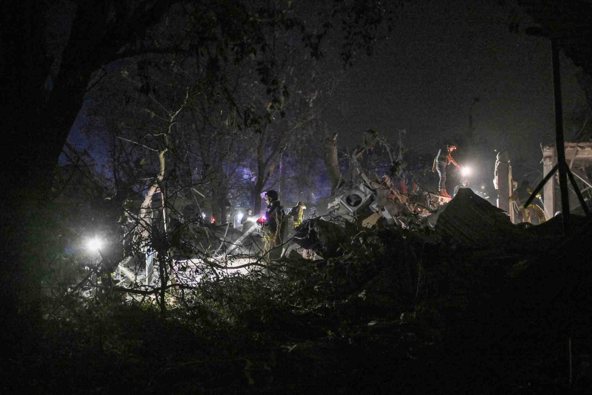 Aftermath of missile strike on a hotel in kramatorsk