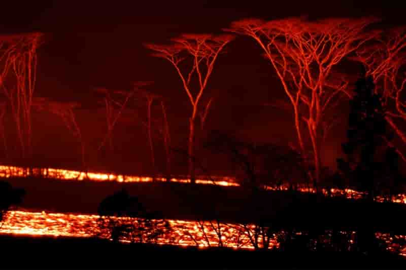 Une projection de lave fait 23 blesses a hawai