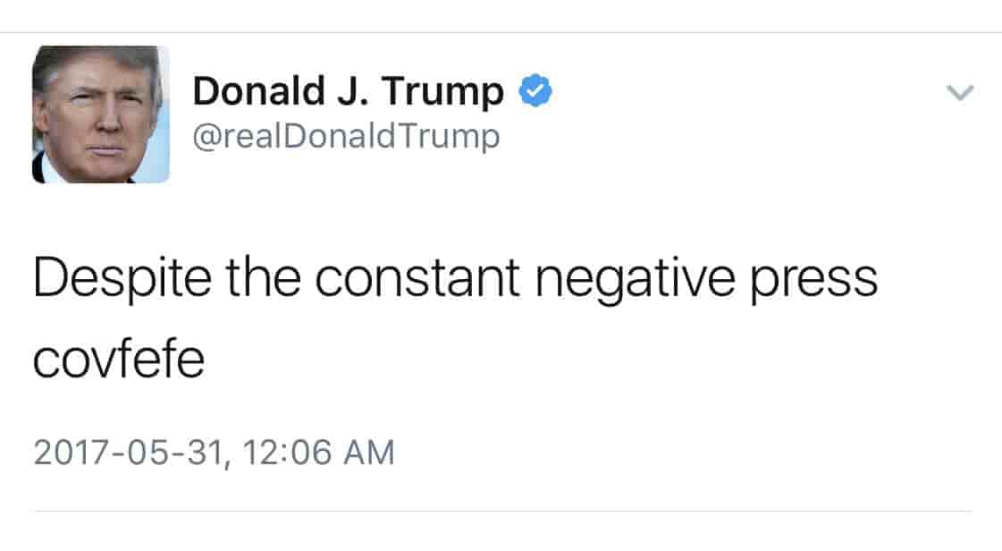 Une loi "covfefe" pour archiver les tweets de donald trump