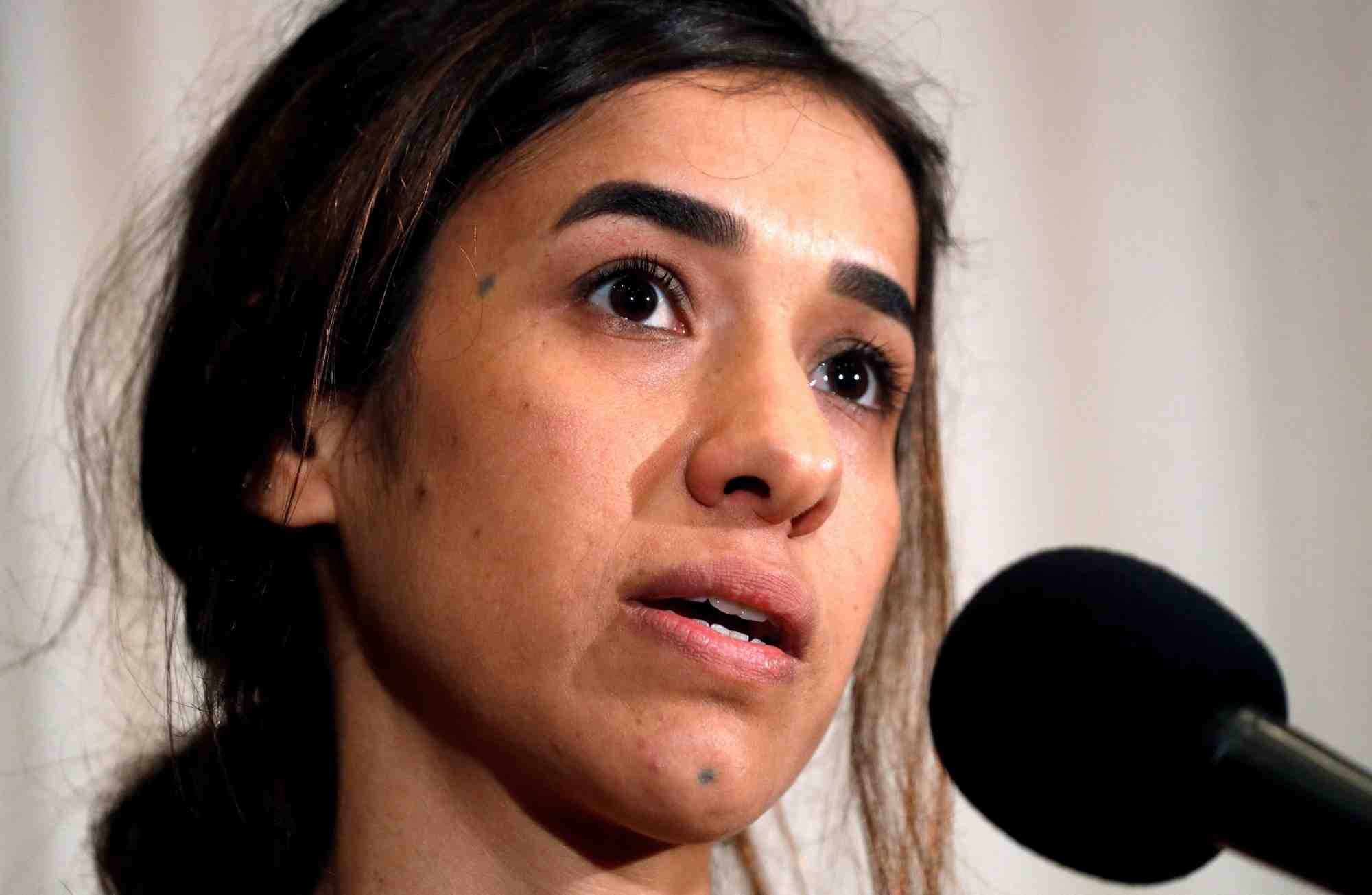 La militante yezidie nadia murad, laureate du prix nobel de la paix, au national press club a washington