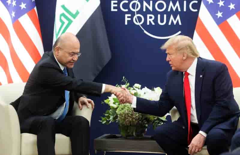 Le president irakien insiste aupres de trump sur le retrait des troupes