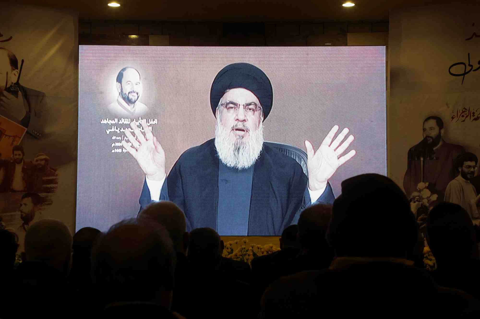 Photo du chef de la milice soutenue par l'iran, hassan nasrallah