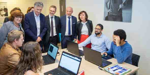 Inauguration de l'école régionale IA Microsoft à Castelnau-le-Lez (34), le 23 octobre 2018