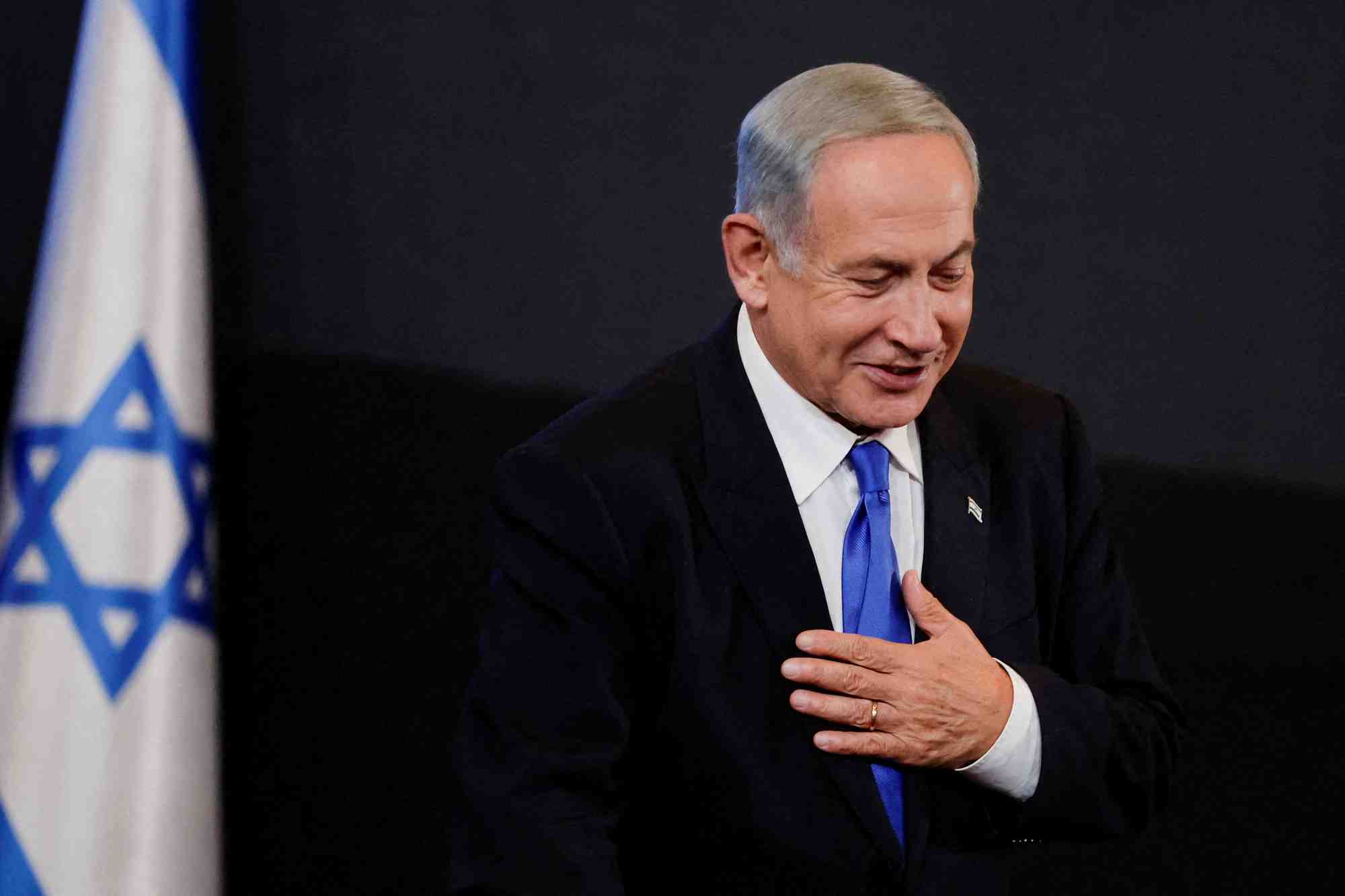 Benjamin netanyahu au siege de son parti likud a jerusalem
