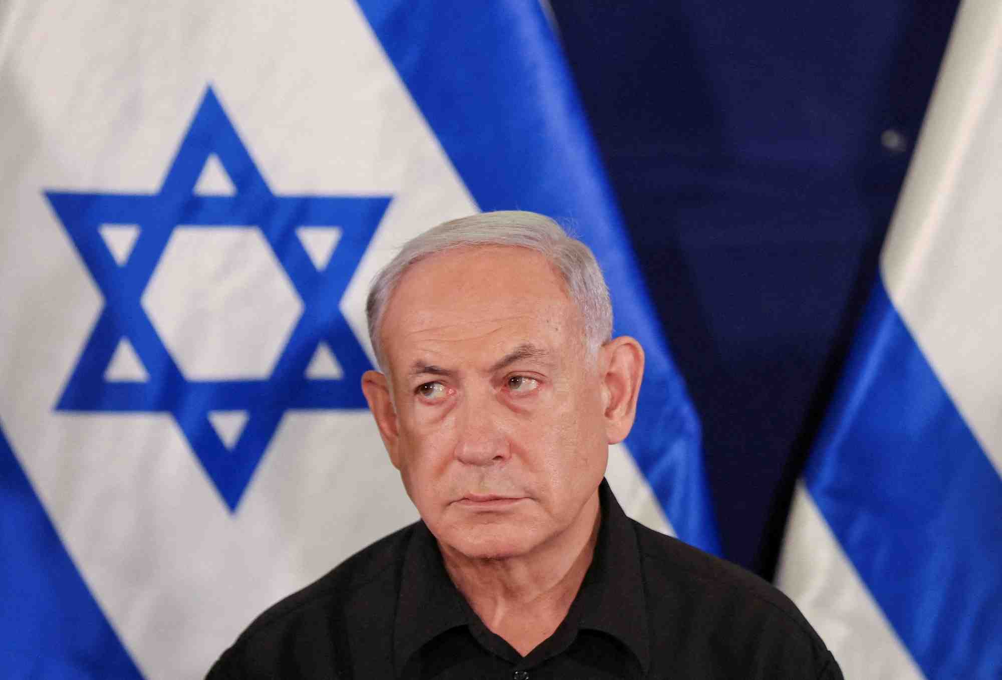 Photo d'archives: le premier ministre israelien benjamin netanyahu tient une conference de presse a tel aviv