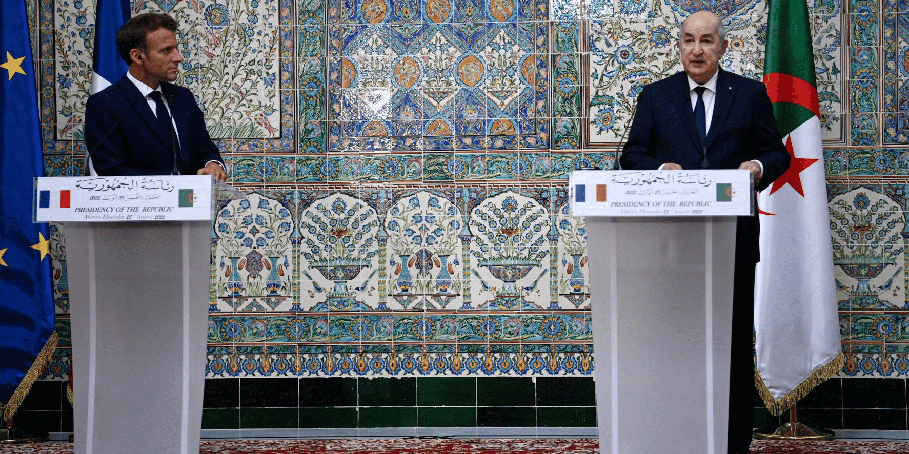 Macron et Tebboune.