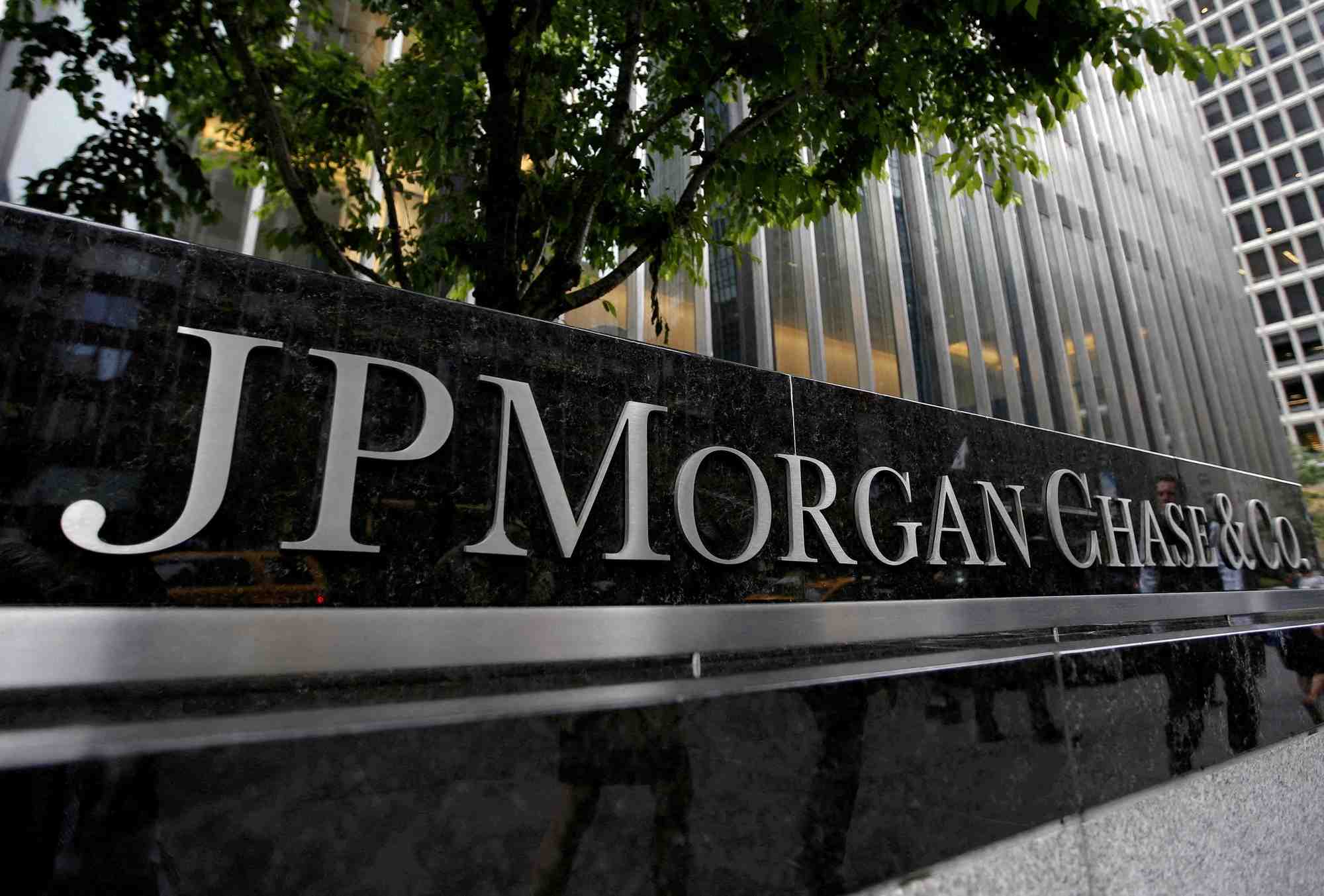 L'exterieur du siege de la banque jpmorgan a new york