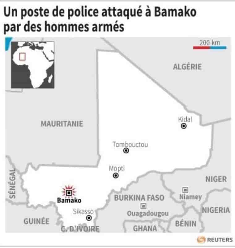 Un poste de police attaque a bamako par des hommes armes