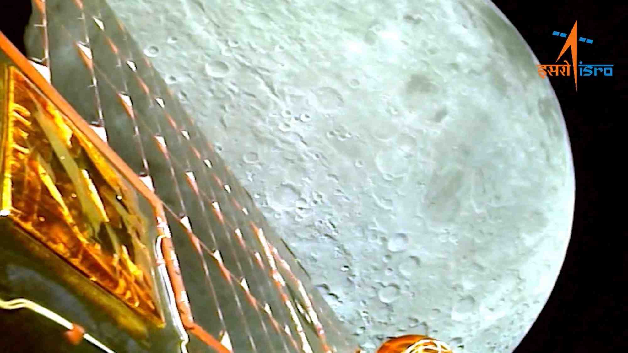 Vue de la lune depuis l'atterrisseur chandrayaan-3