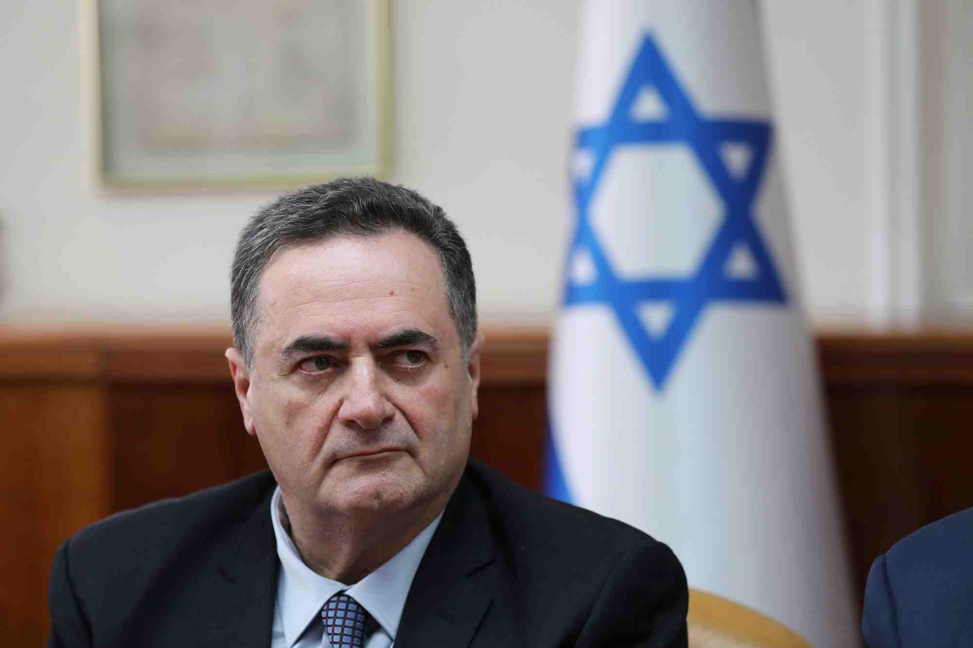 Israel katz lors d'une reunion hebdomadaire du cabinet a jerusalem