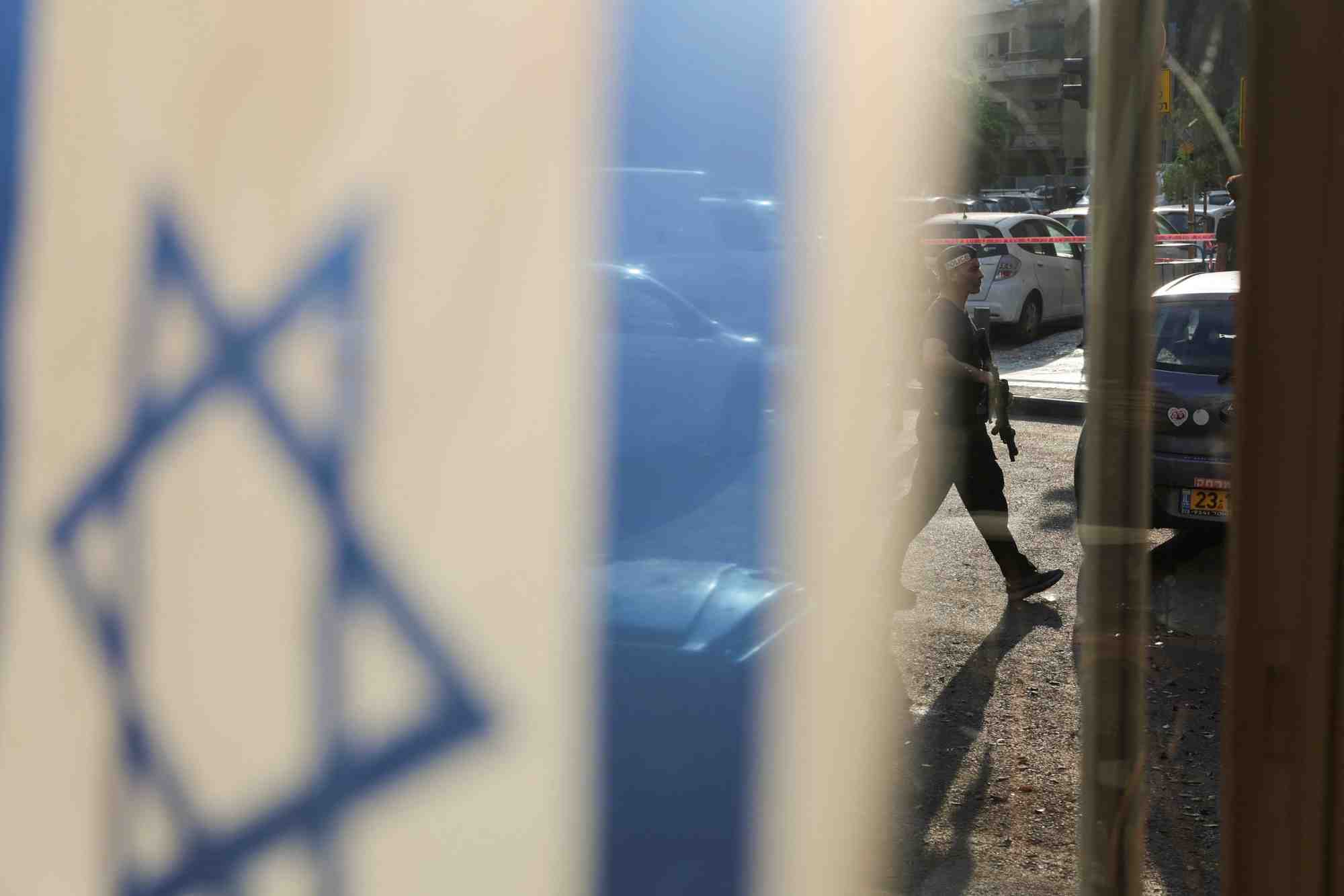 Un drapeau israelien, a tel aviv