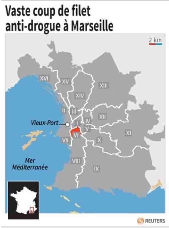 Vaste coup de filet anti-drogue a marseille