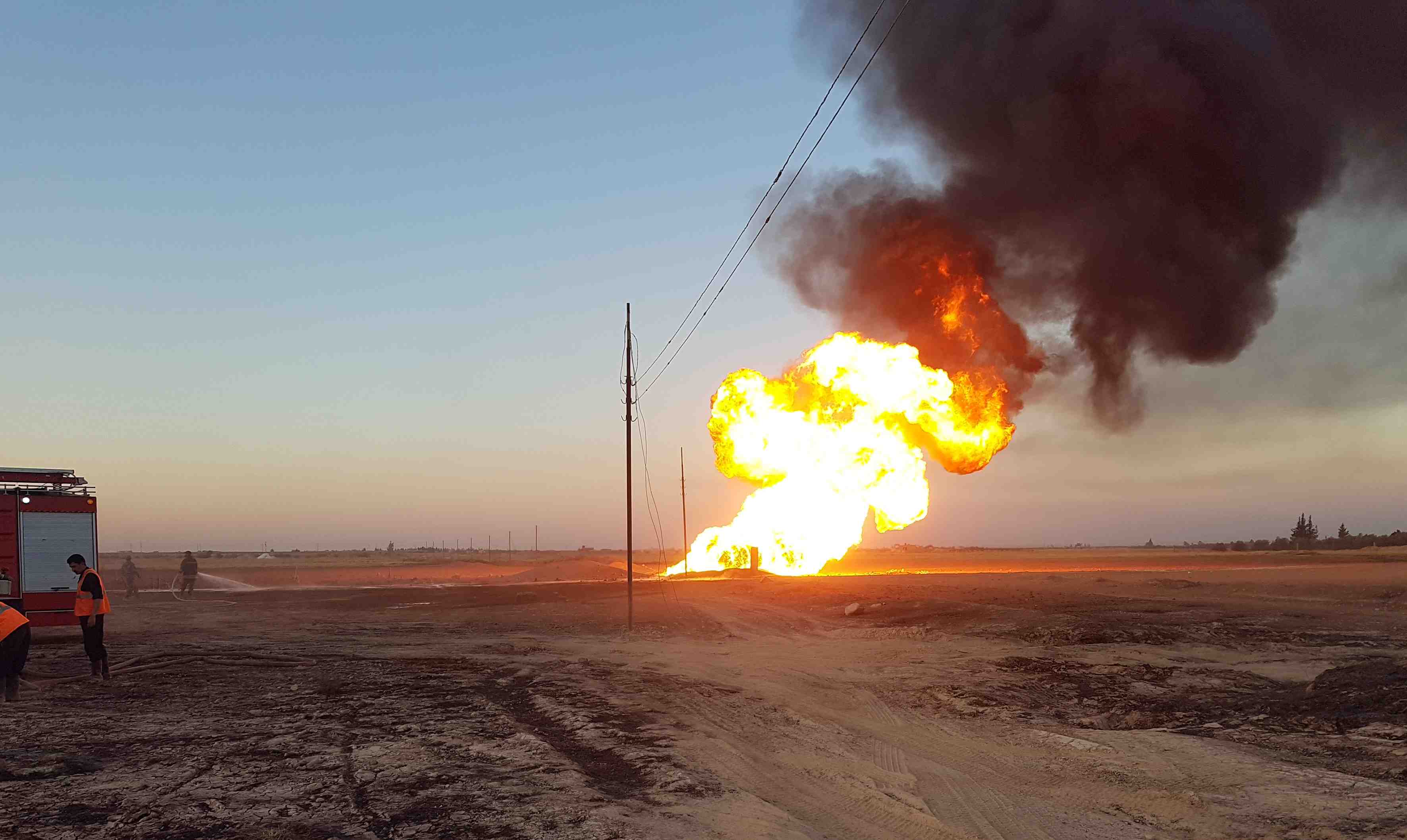 Un gazoduc endommage par une explosion en syrie