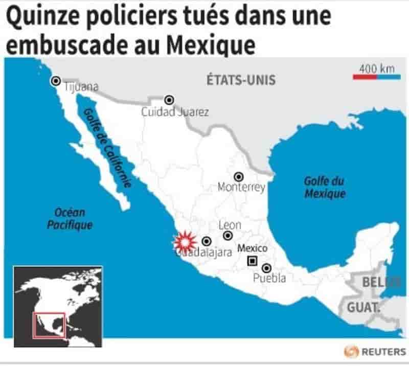 Quinze policiers tues dans une embuscade au mexique