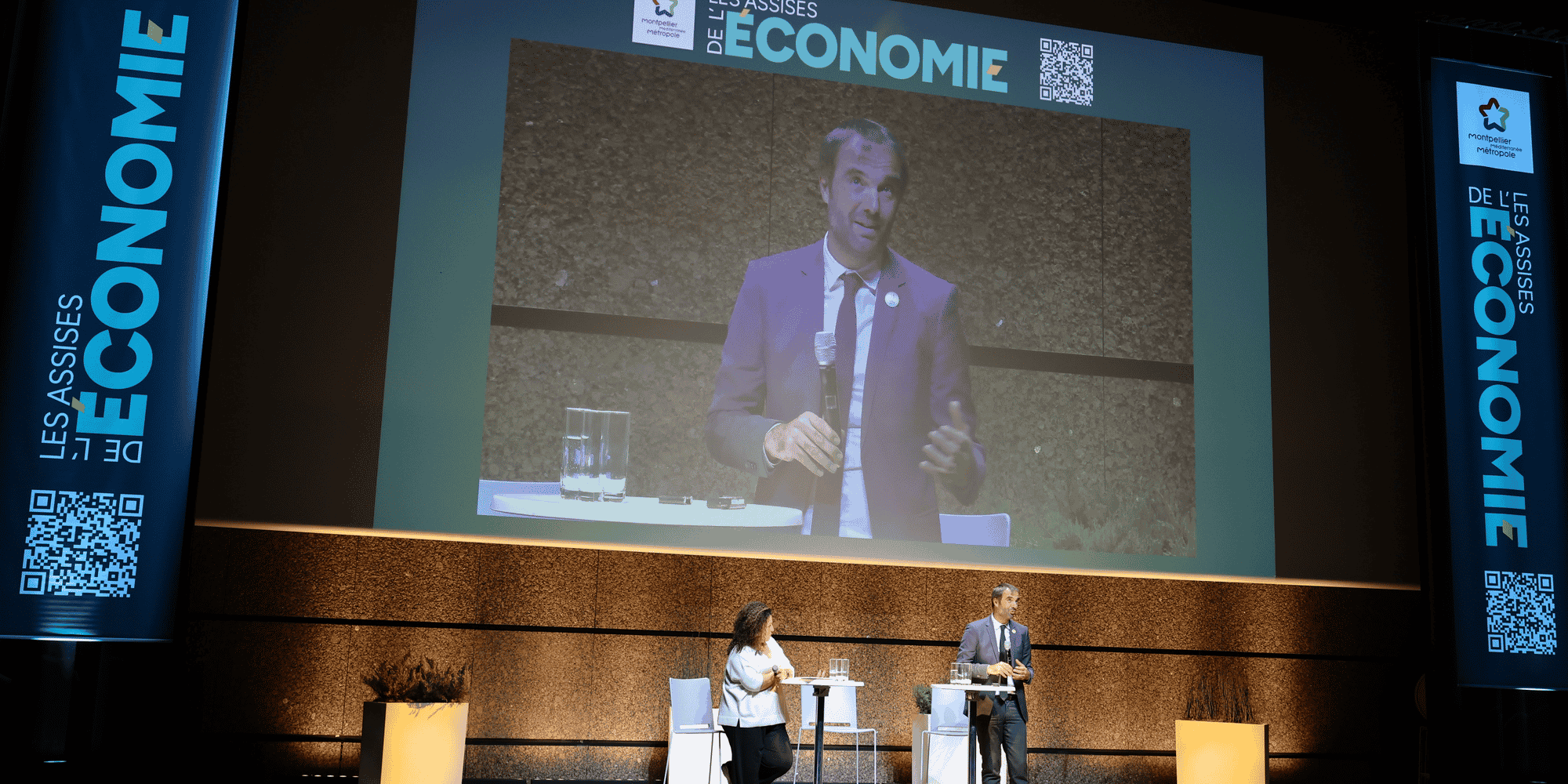 Michaël Delafosse, le président de la Métropole de Montpellier, lors des Assises de l'économie le 17 novembre 2023.