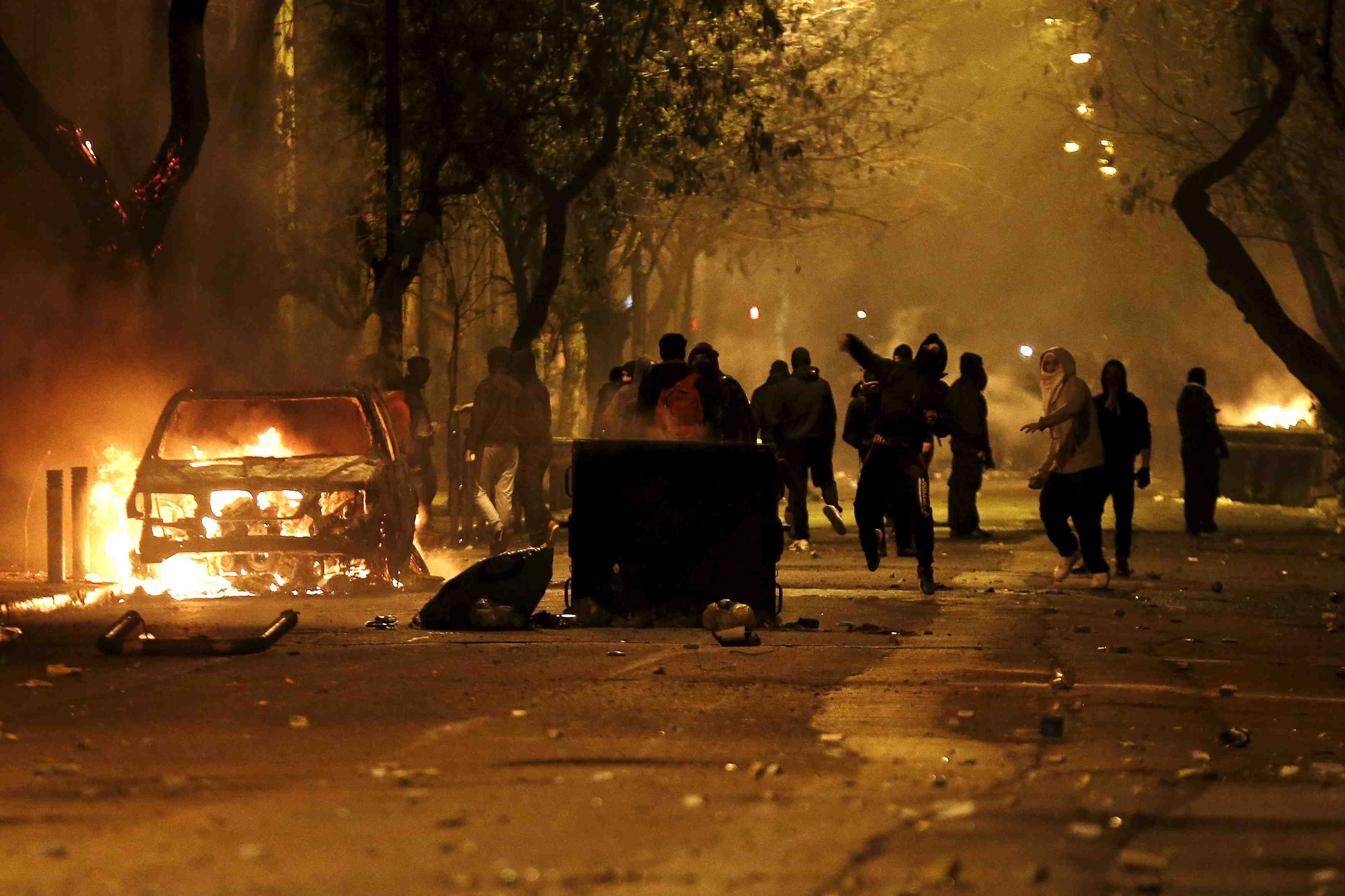 Violente manifestation dans le centre d'athenes