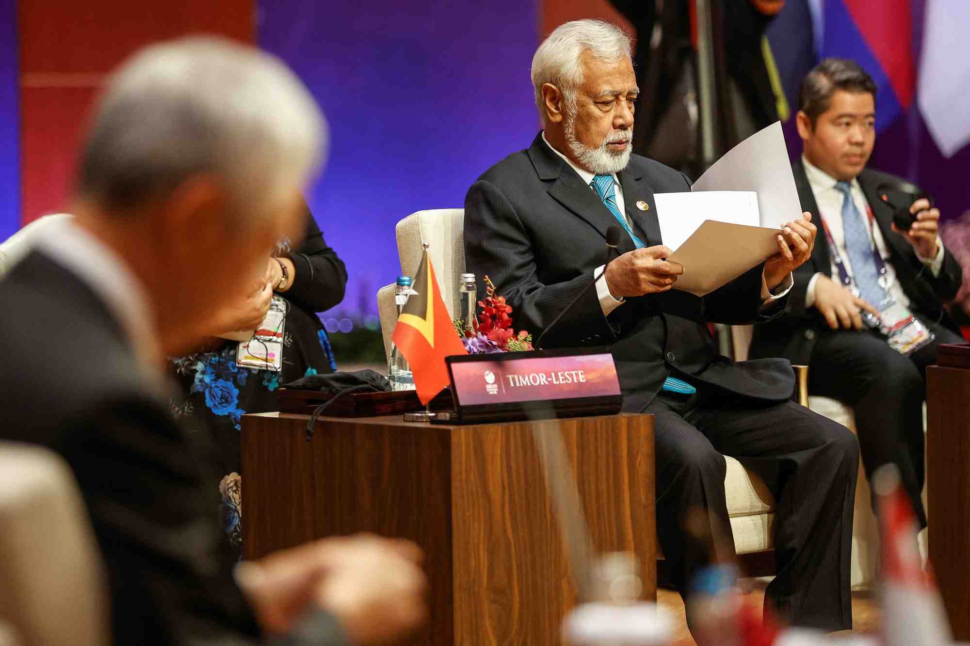 Le premier ministre du timor oriental, xanana gusmao, au sommet de l'anase a jakarta