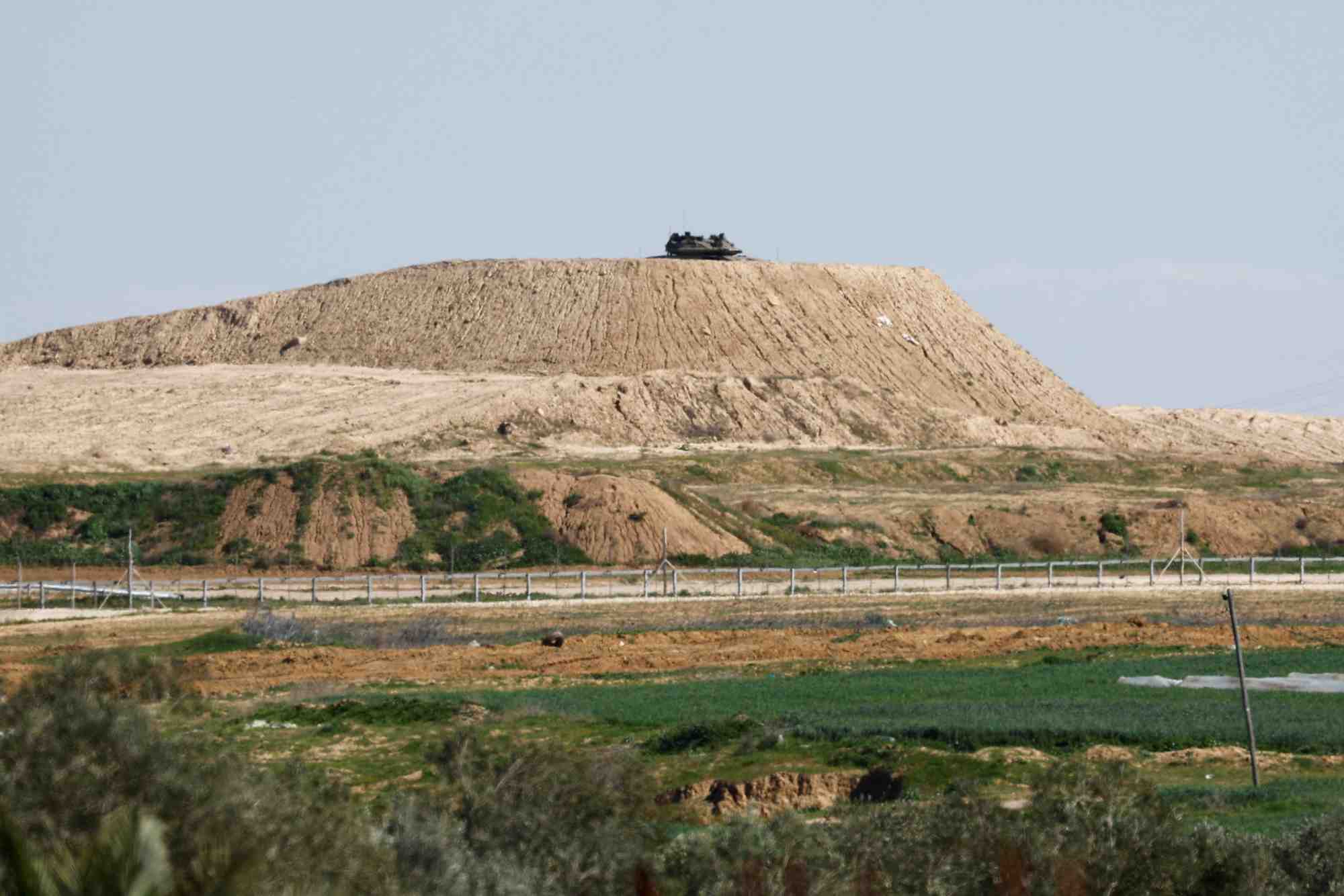 Barriere frontaliere entre israel et gaza, dans le sud de la bande de gaza