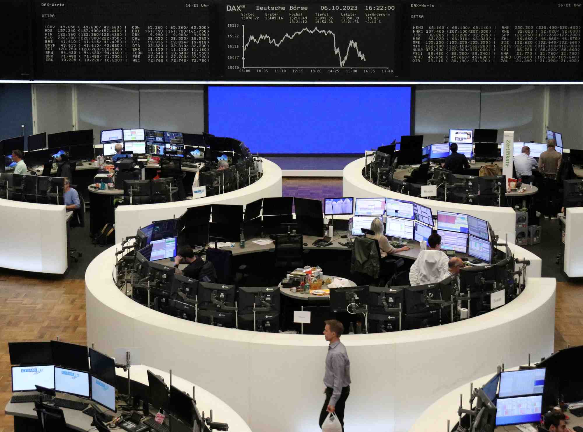 Le graphique de l'indice boursier allemand dax a la bourse de francfort