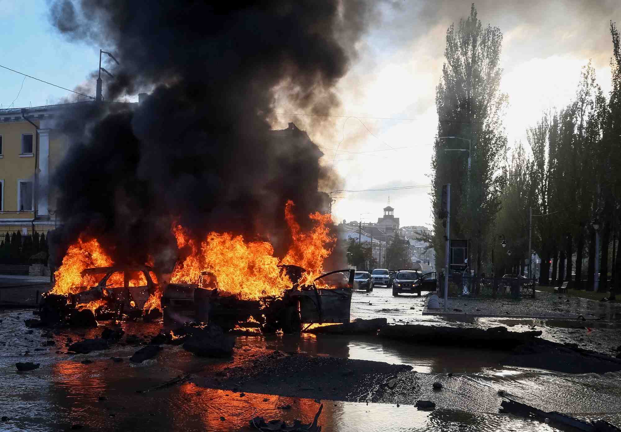 Frappe russe dans le centre de kyiv