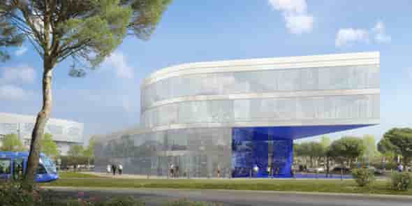 L'Ammonite, futur immeuble de bureaux dans le quartier Odysseum à Montpellier.
