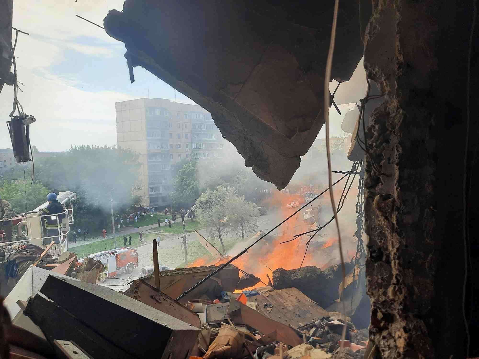 Consequences d'une attaque de missiles russes a kryvyi rih