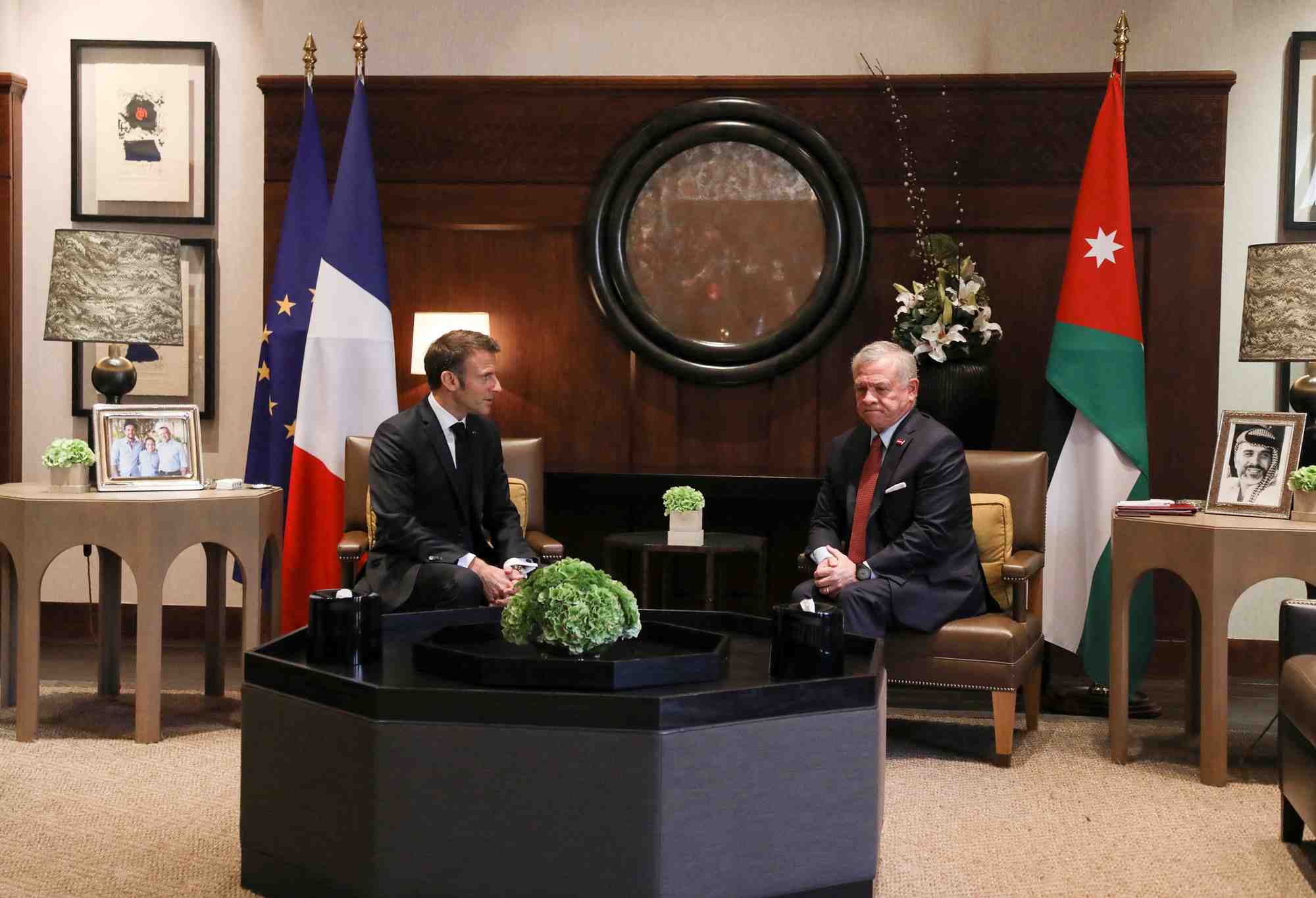Abdallah ii, roi de jordanie, avec emmanuel macron