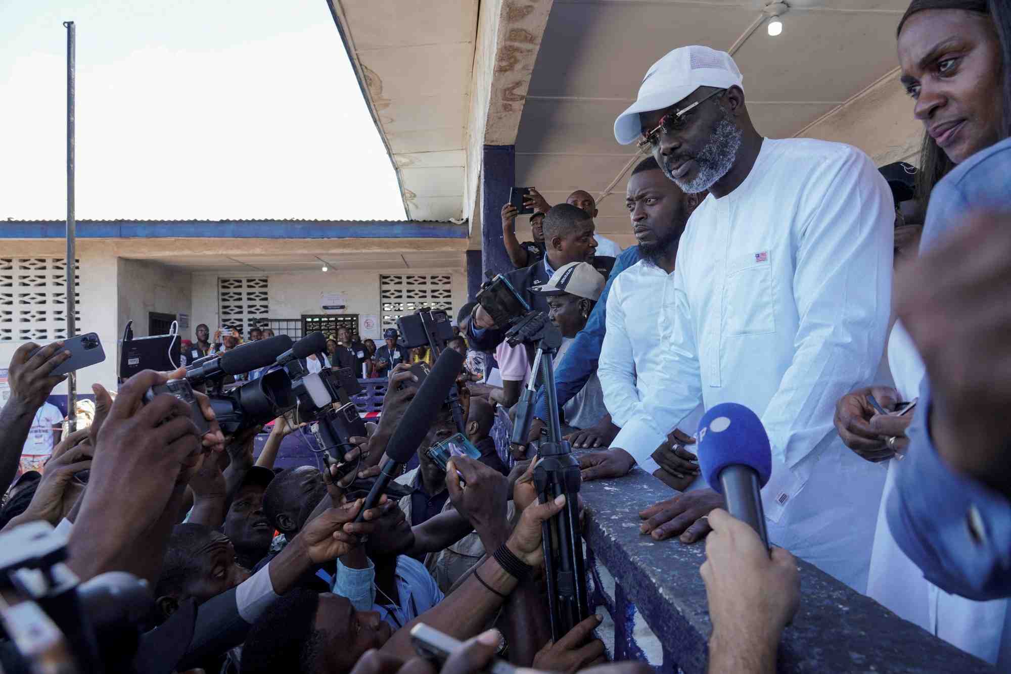 Photo d'archives du president sortant du liberia, george weah