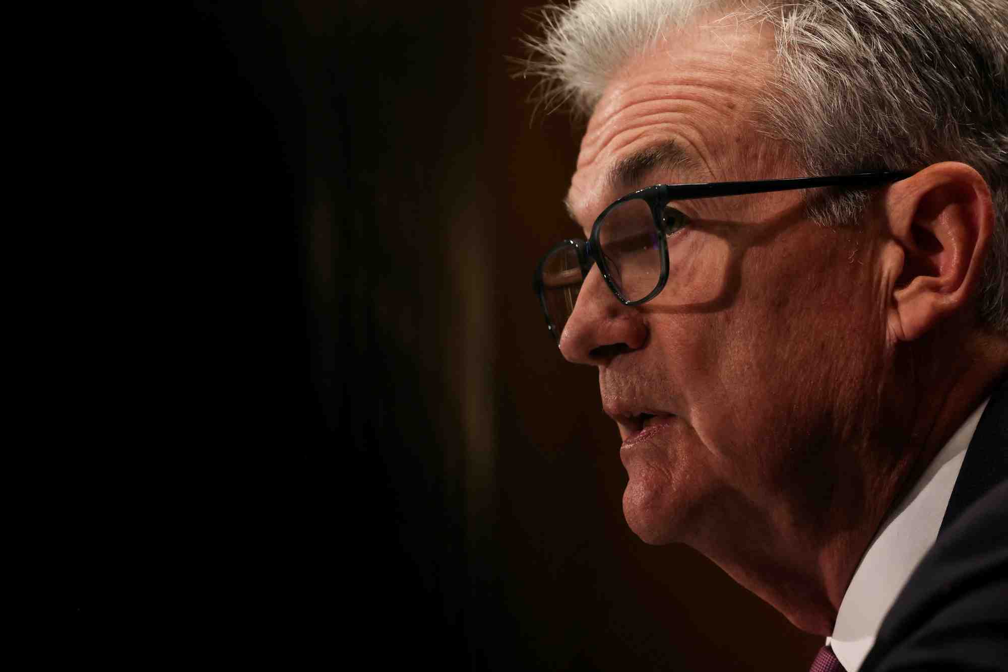 Le president de la reserve federale, jerome powell, temoigne lors d'une audition devant la commission bancaire du senat americain