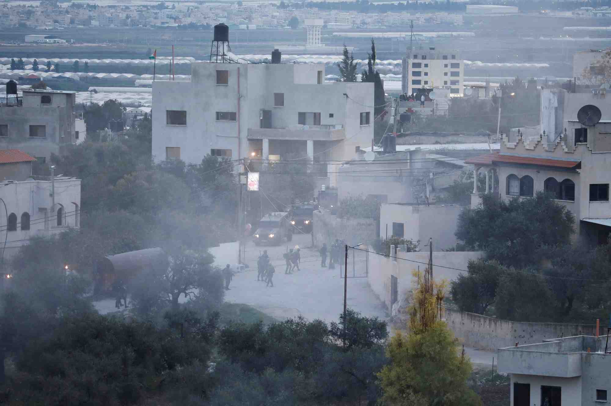 Photo des heurts avec l'armee israelienne pres de la ville de jenine en cisjordanie