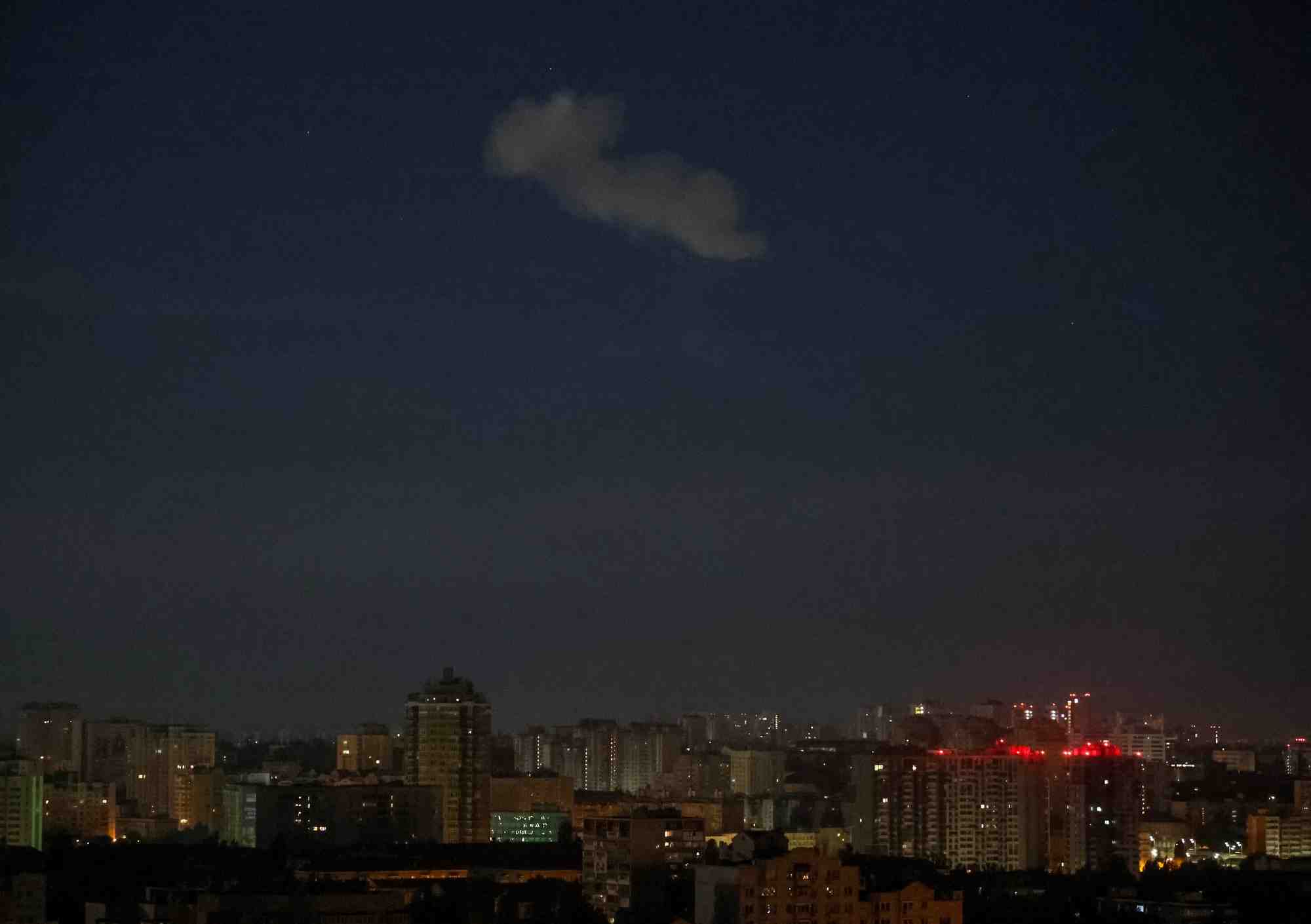 Vue sur kyiv apres une frappe de drone russe