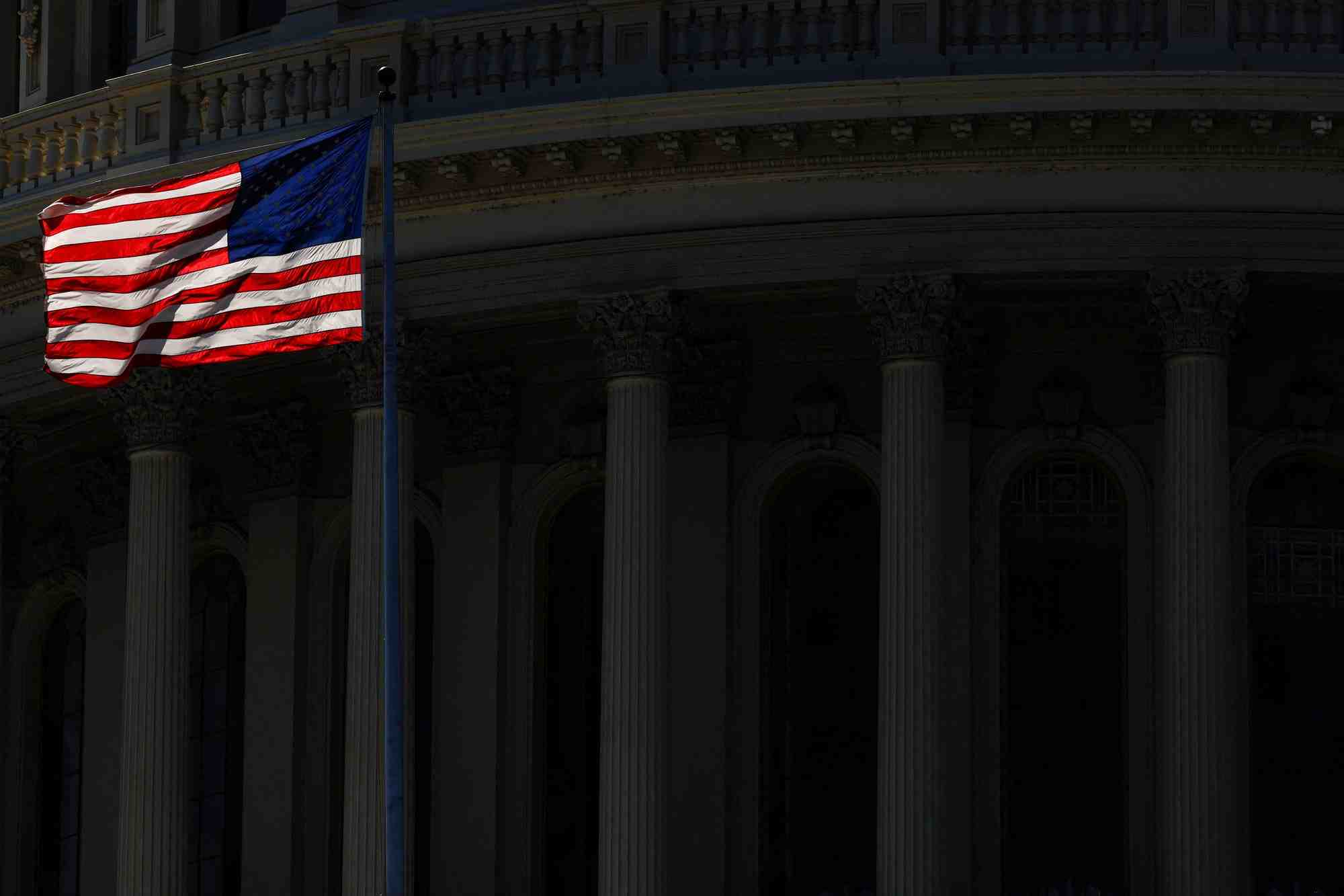 Un drapeau americain a washington