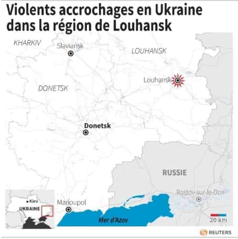 Violents accrochages en ukraine dans la region de louhansk