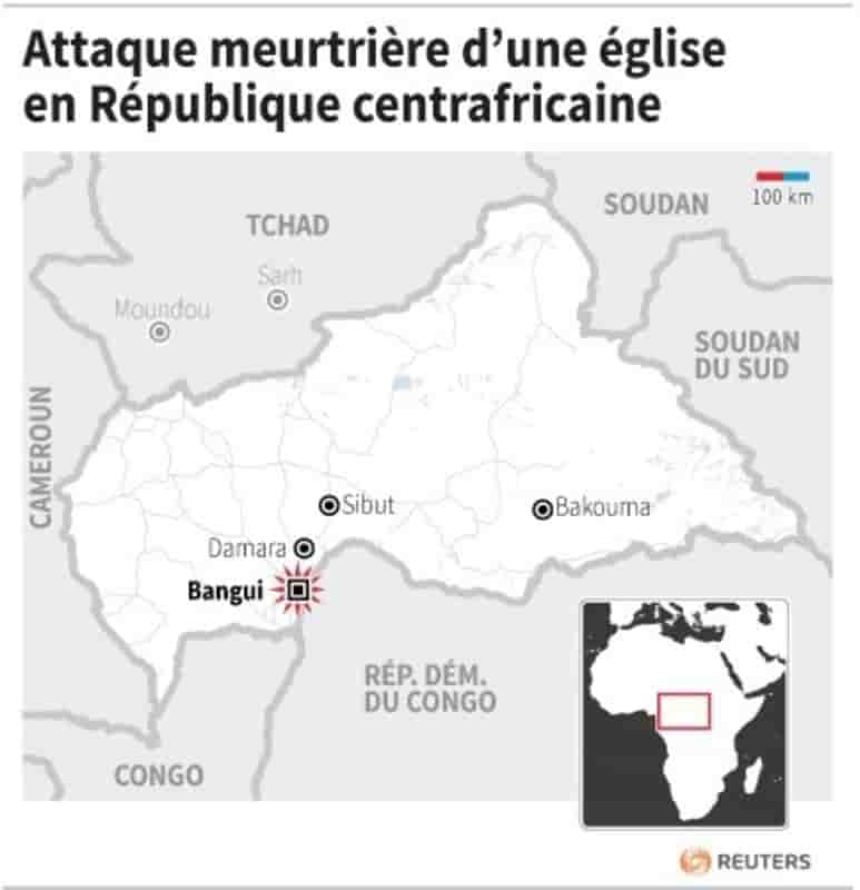 Onze morts dans l'attaque d'une église à Bangui