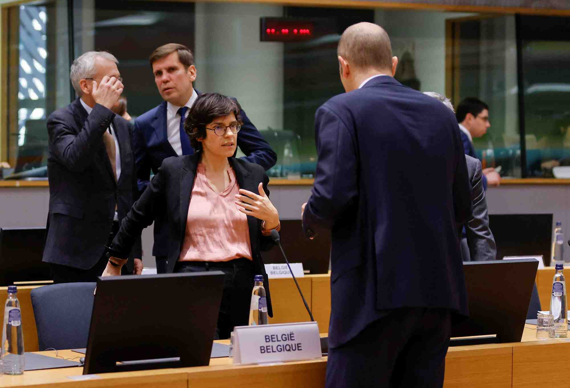 Le ministre belge de l'energie, tinne van der straeten, lors d'une reunion a bruxelles