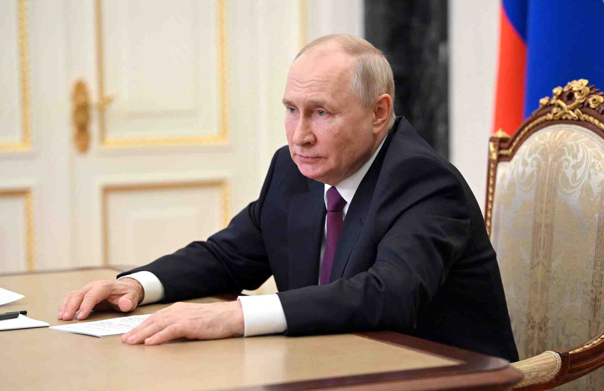 Russian president putin chairs a meeting in moscow