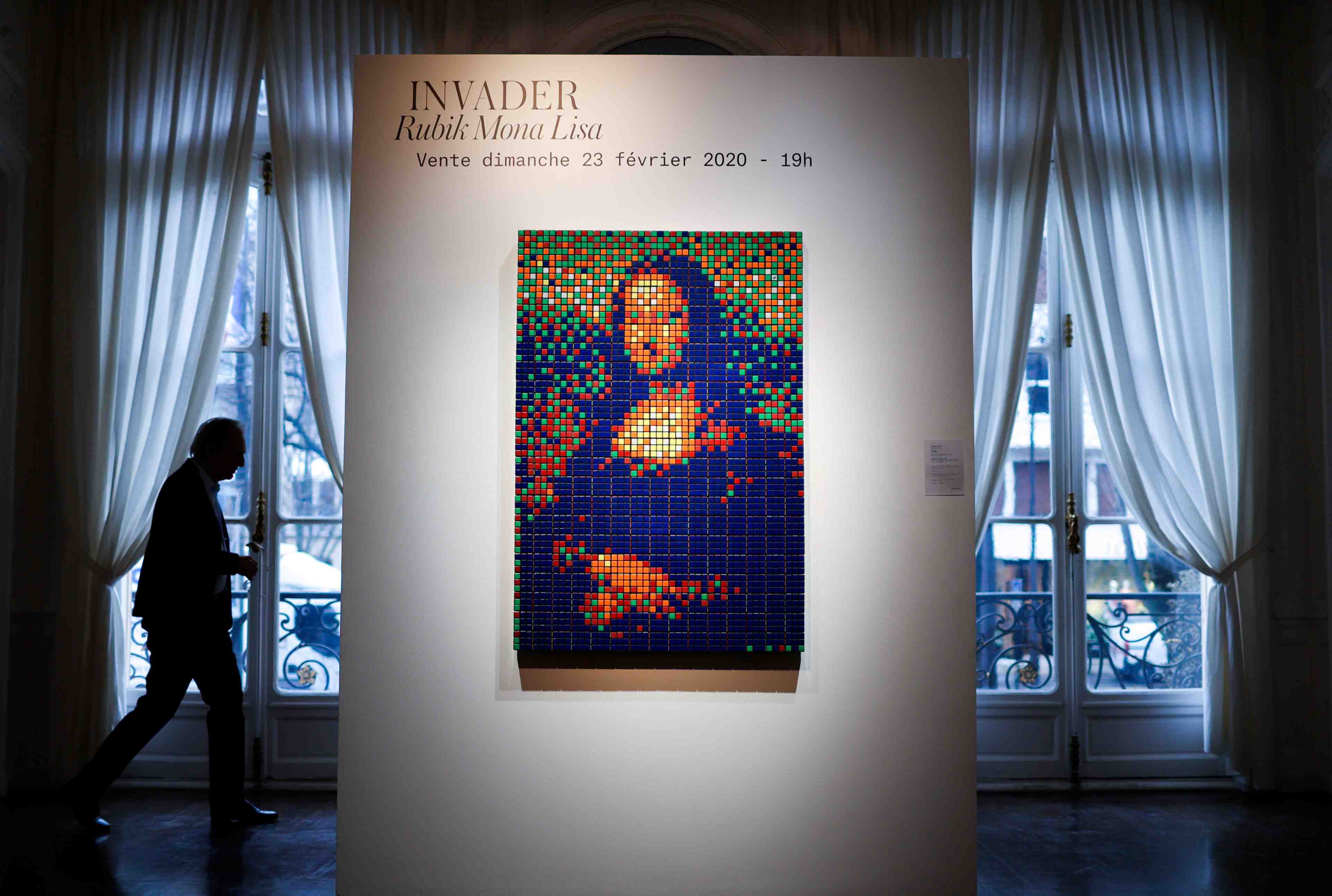 La "rubik mona lisa" d'invader adjugee a plus de 480.000 euros a paris