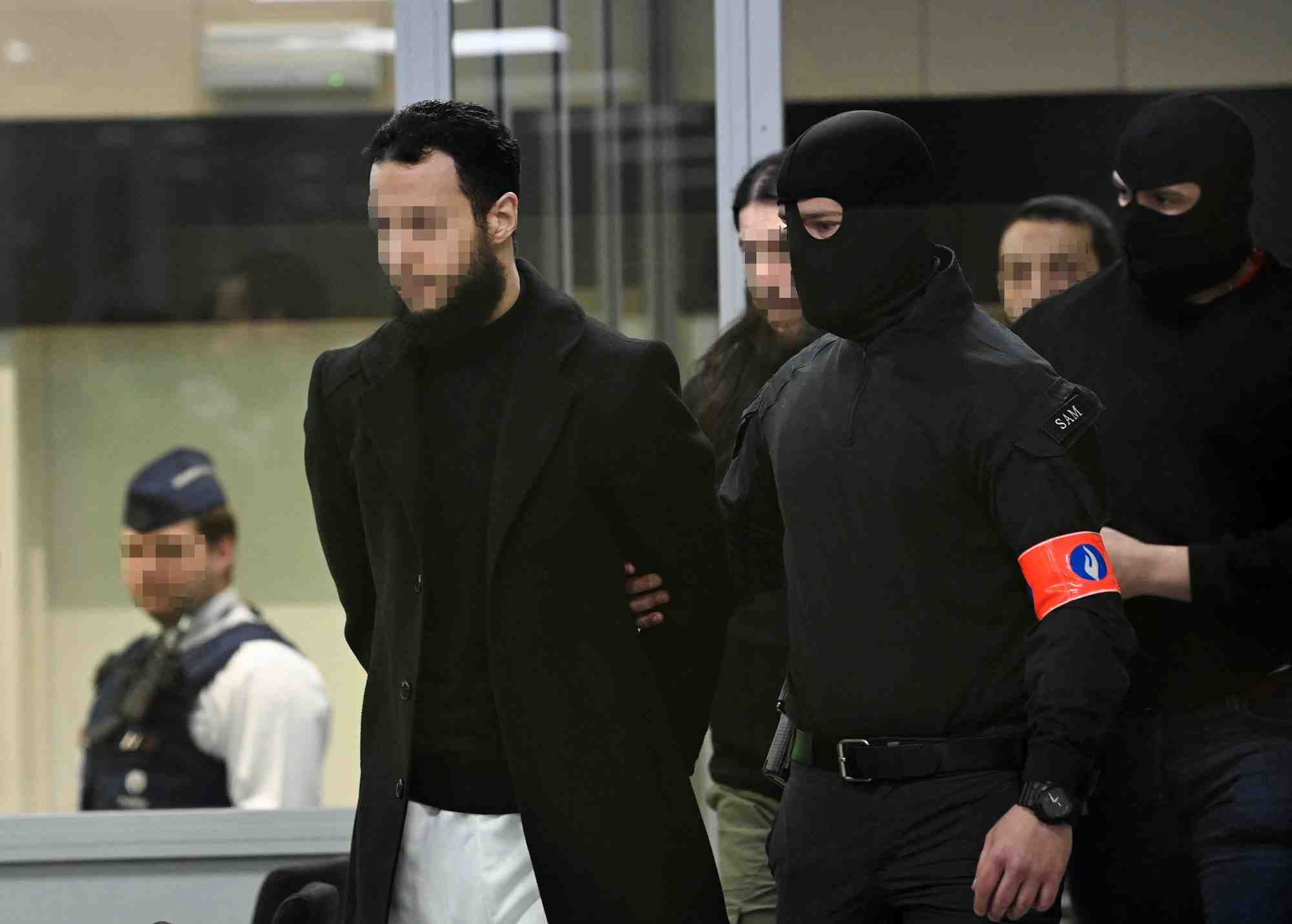 Photo d'archives : les accuses salah abdeslam, osama krayem et mohamed abrini