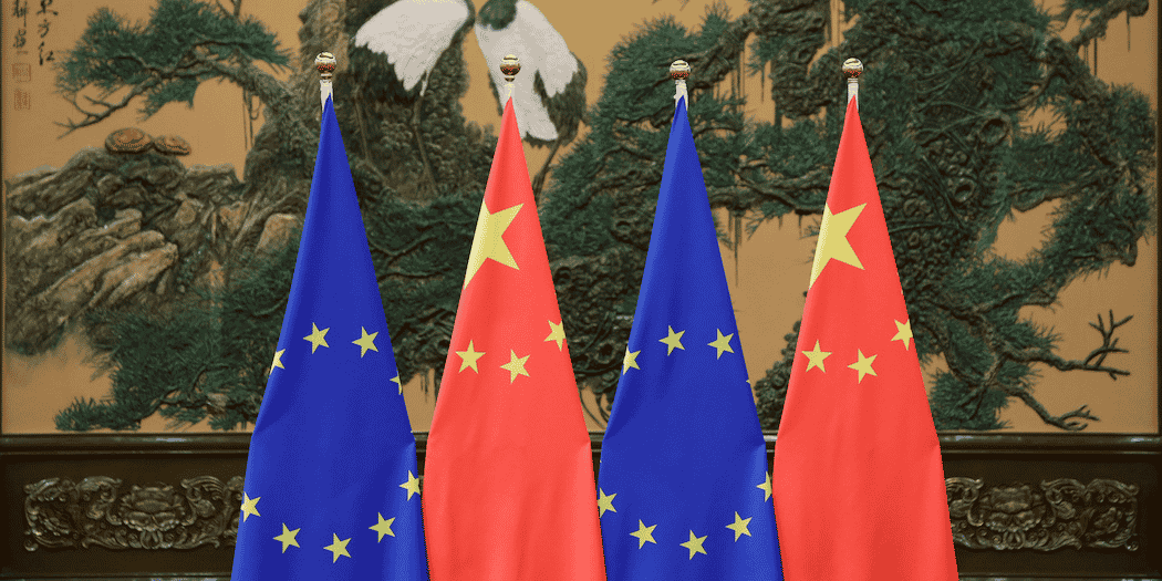 Drapeaux Chine et Europe