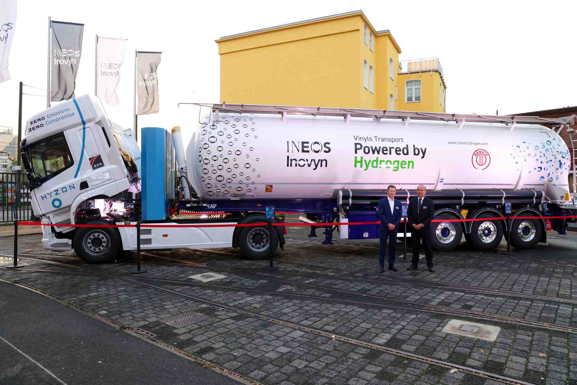 Inovyn Ineos est la première entreprise en Europe à utiliser un camion à hydrogène pour le transport du PVC.
